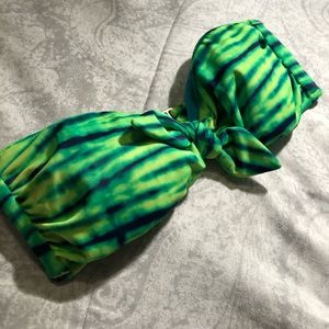 Lime green zebra print bathing suit top- VS